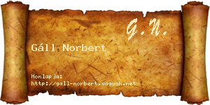 Gáll Norbert névjegykártya